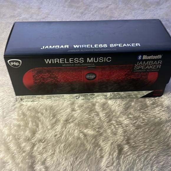 iHip Wireless Music Bluetooth Jambar Speaker 30ft Range Hands Free Calling Red - Picture 5 of 5